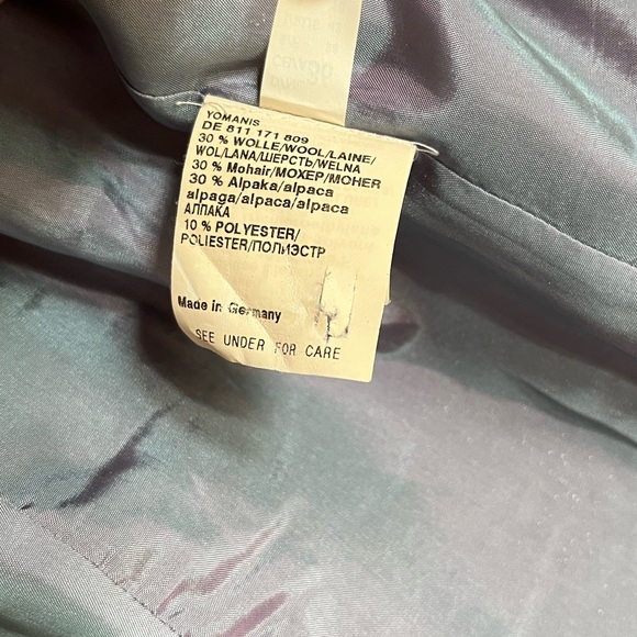 VINTAGE MOHAIR ALPACA WOOL VIOLET SHORT JACKET BLAZER FUZZY S M GERMANY - Picture 7 of 11